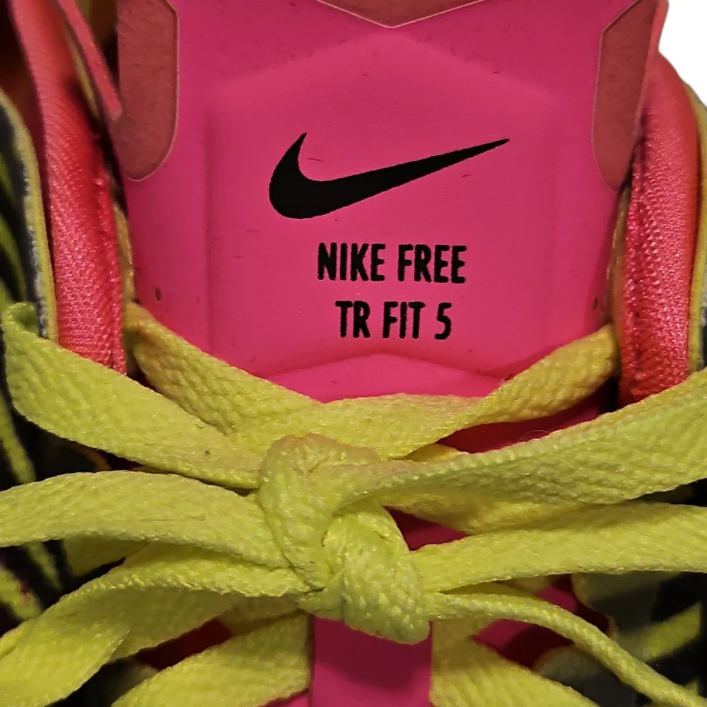 Nike Free 5.0 Pink/Neon Yellow Sneakers - Picture 6 of 7